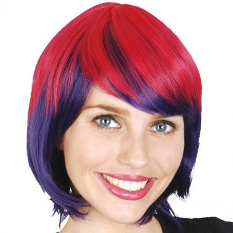 Fantasia Pink and Purple Wig with Fringe