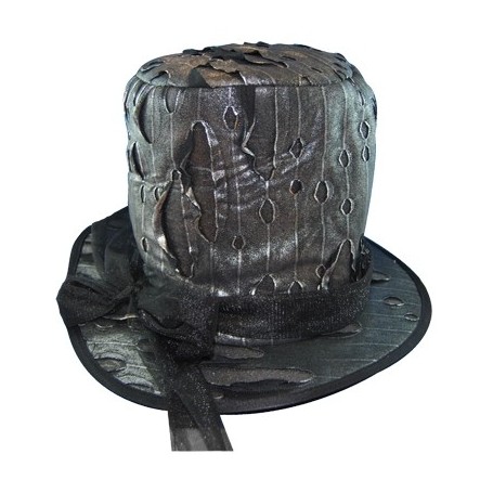 Torn Gravediggers Hat - Metallic Black