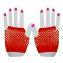 Red - Short Fishnet Gloves
