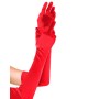 Gloves - Long Satin Red
