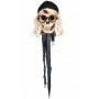 Skull on a stake with hair, glasses, roaches and scarf - 75cms