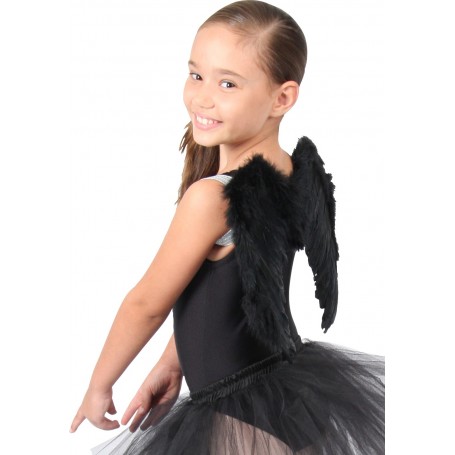 Small Feather Angel Wings - Black