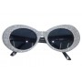 70S Silver Groovy Glitter Sunglasses