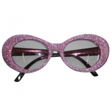 70s Groovy Pink Glitter Sunglasses