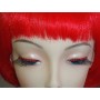 Black Half Criss Cross Lashes with Red Glitter Trim
