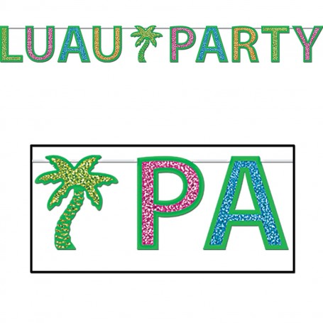 Glittered Luau Party Banner