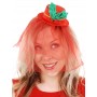 Christmas Mini Red Fascinator Hat