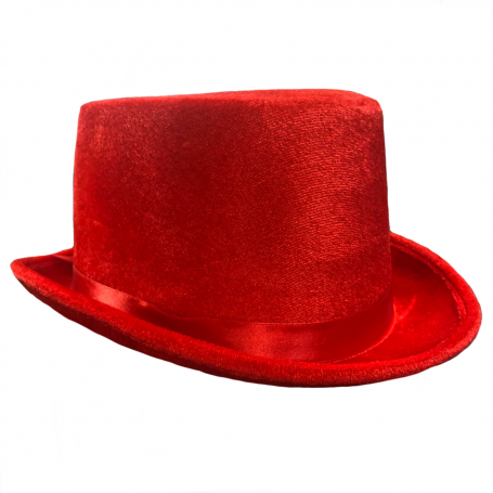Velvet Top Hat - Red