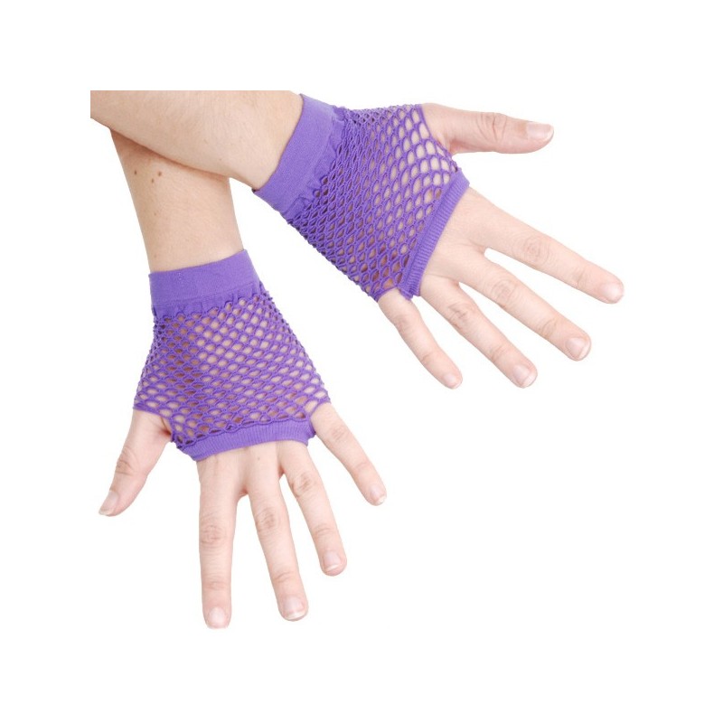 short purple gloves