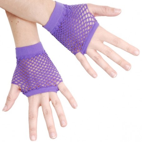 lilac fingerless gloves