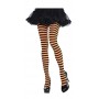 Orange and Black Striped Opaque Tights