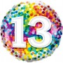 13 Rainbow Confetti - Foil Balloon 18"