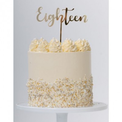 Eighteen Gold Mirror Acrylic Cake Topper