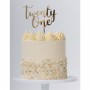 Twenty One Gold Mirror Acrylic Cake Topper