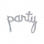 Party Script Foil Balloon - Holographic Silver