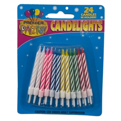 Spiral Party Candles - 24 Pack