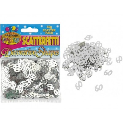 60 Silver Confetti Foil Table Scatters - 15g
