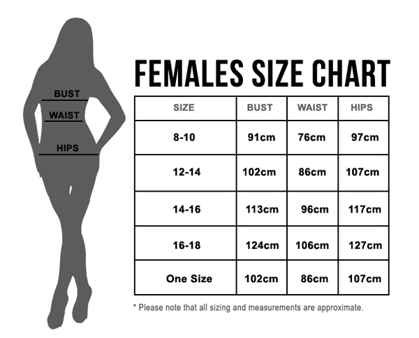 Sweidas Ladies Size Chart